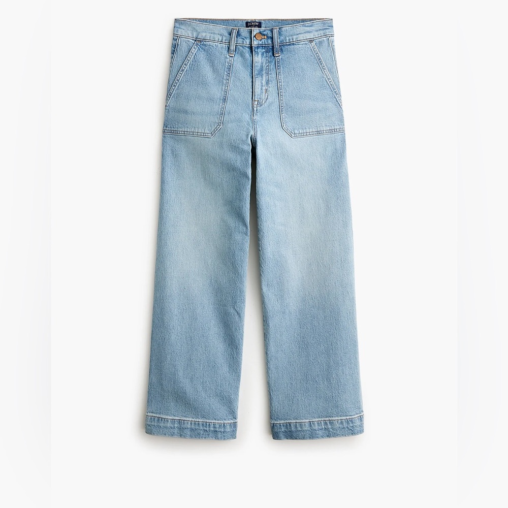 Nwt All day stretch J Crew wide leg Crop Light Blue Women's Jeans 25 Petite